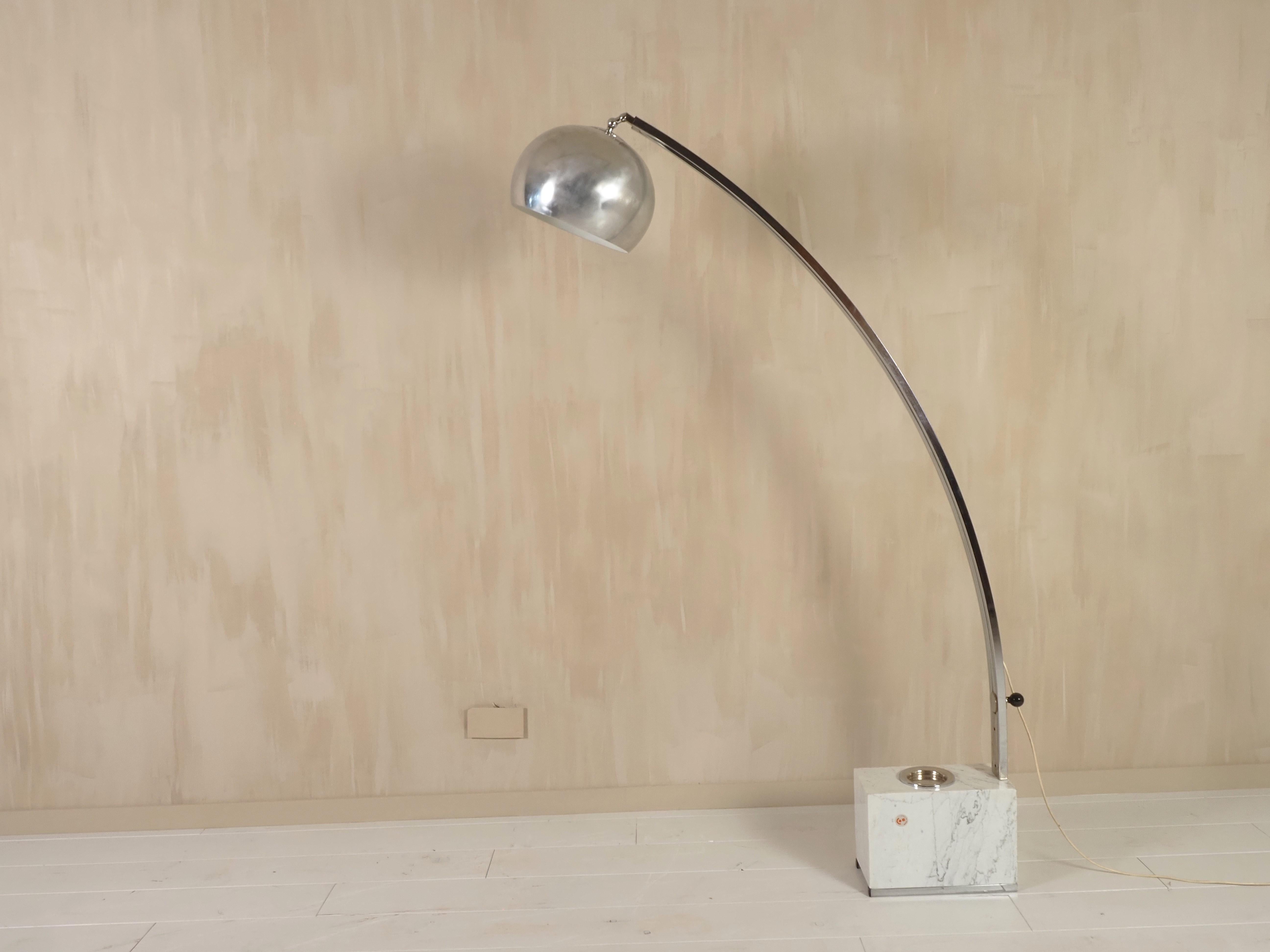 1970s Italian extendable arc floor lamp