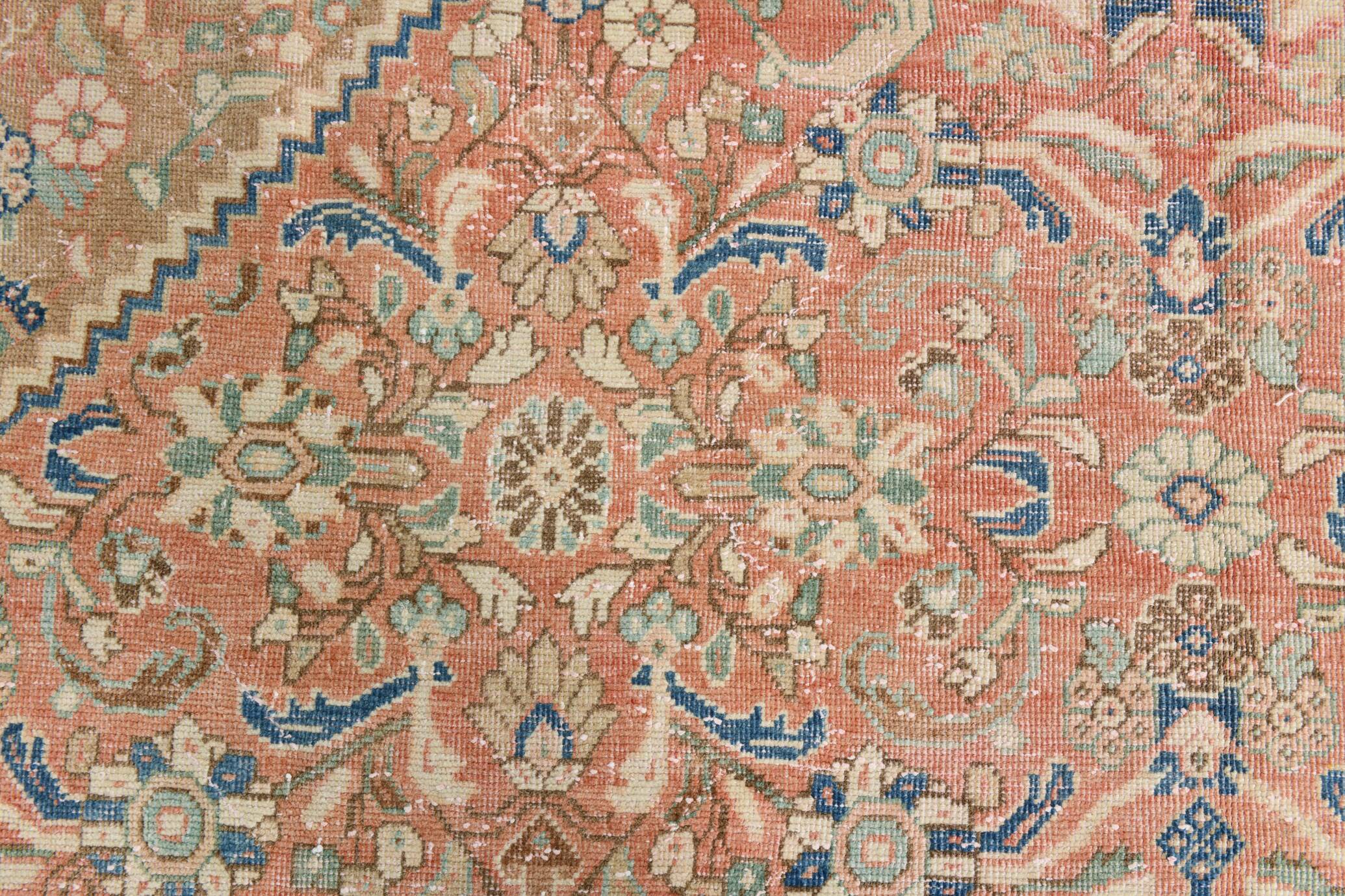 Pink Elegant Decorative Vintage Persian Rug For Living Room, 284x393 Cm