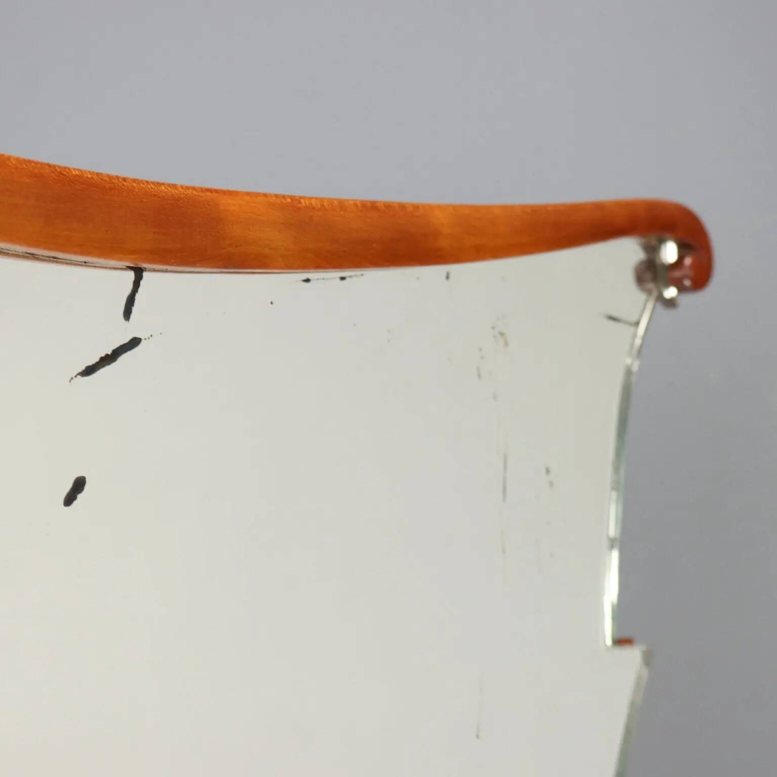 Coiffeuse vintage en acajou teinté avec miroir, Italie, XXe siècle