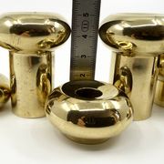 6 small brass candlesticks • Landskrona Mässing • Sweden • Circa 1978