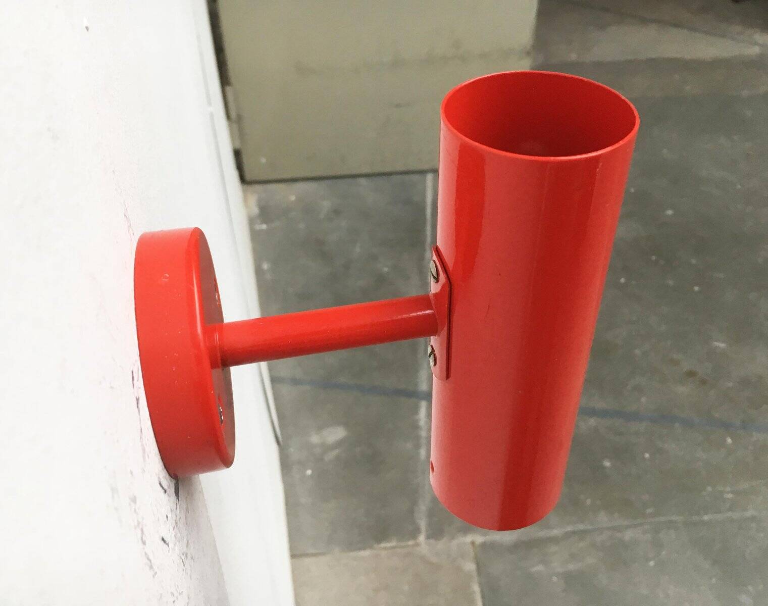 Mid-century minimalist red wall lamp, set of 2.