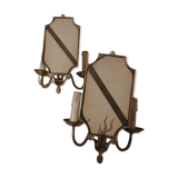 Pair of gold bronze wall lamps