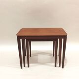 Set of 3 Scandinavian teak nesting tables