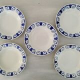 Deep plates opaque porcelain gien flanders model vintage art deco style decor