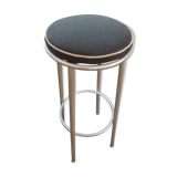 Iron bar stool and black skai seat