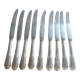 Set of 9 table knives in met. silver style louis XV "shell"