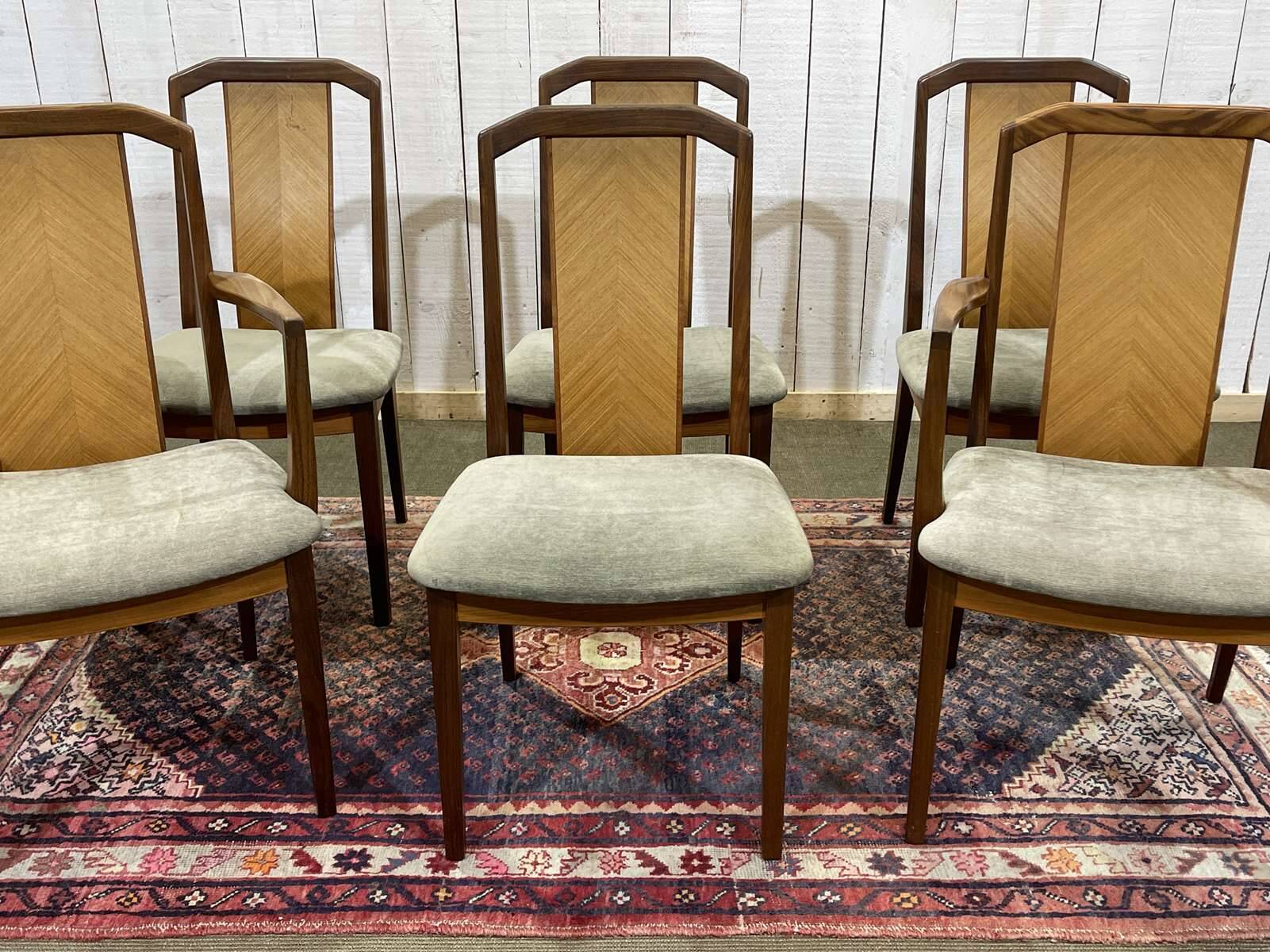 Set of 4 chairs and 2 armchairs by GPlan in teak from the 1970s