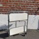 Folding dessert trolley / mid-century service cart in chrome and formica