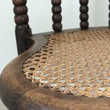 Pair of Edwardian Bobbin Armchairs with Cane Seat Early 20th Century
