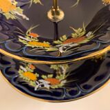 Cobalt blue porcelain display or servant, 3 floors