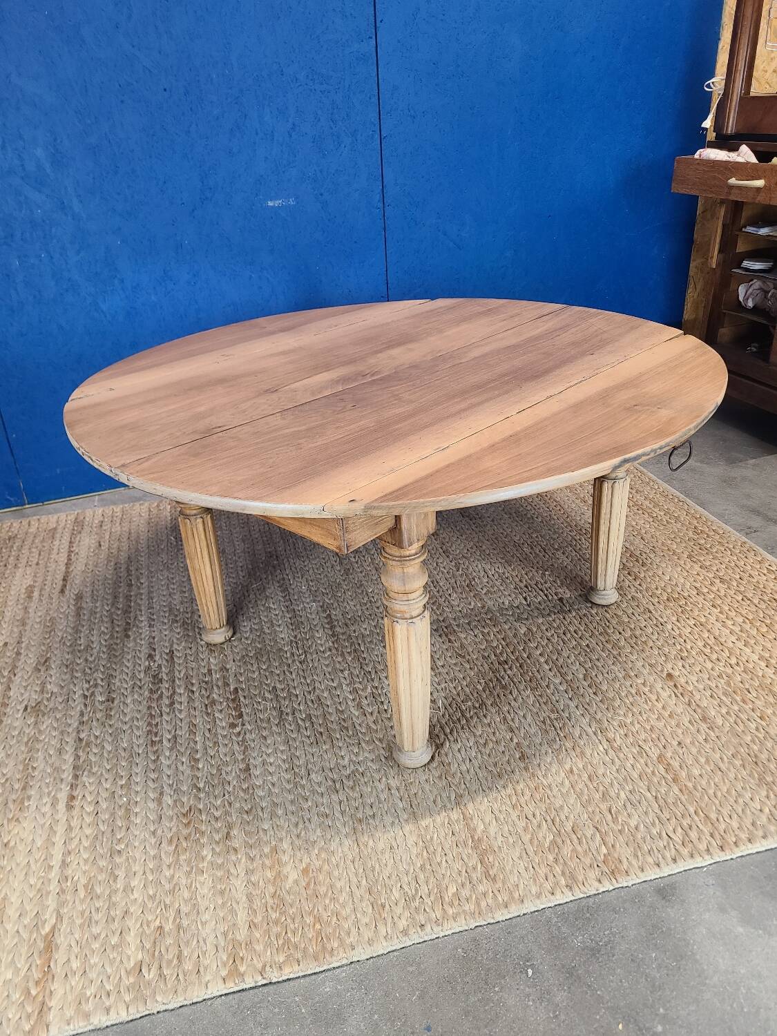 Vintage farmhouse coffee table with flaps