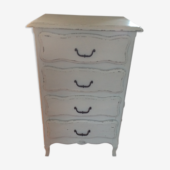 Vintage patinated white chiffonnier