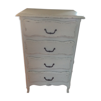Vintage patinated white chiffonnier