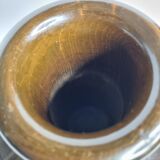 Decorative vase in turned and carved wood, signed "C. Léal", 30 cm