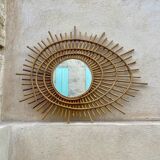 Miroir en rotin 1960