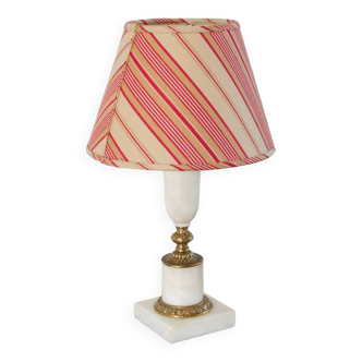 Lampe lampe à poser en albâtre et bronze 1950