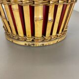 Minimalistic Bamboo Metal Planter Plant Stand Matégot Style, France, 1960s