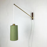 Danish brass and teak wall light, Denmark, 1960s