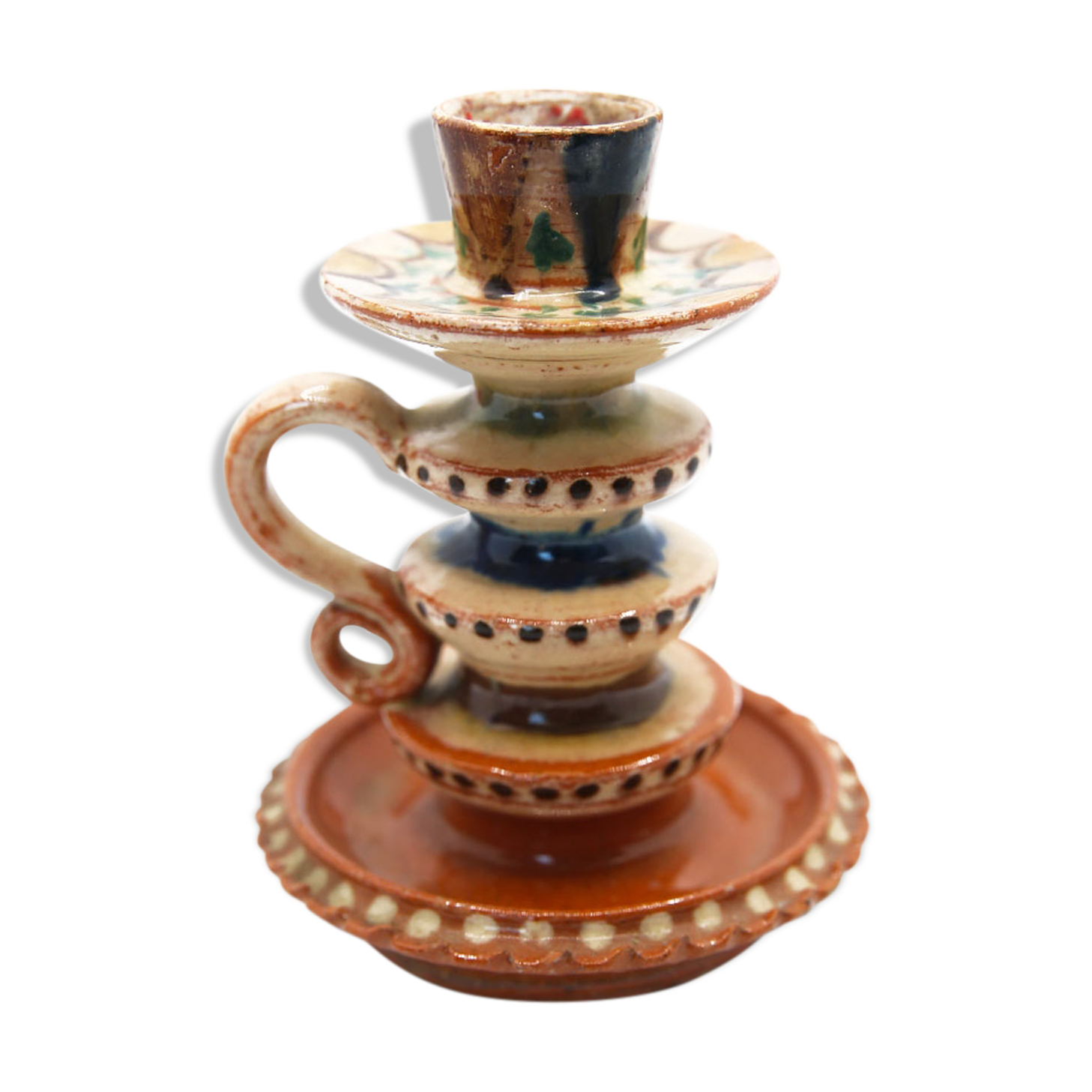 Ancient candlestick of Chmielno pottery, Poland