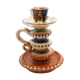 Ancient candlestick of Chmielno pottery, Poland