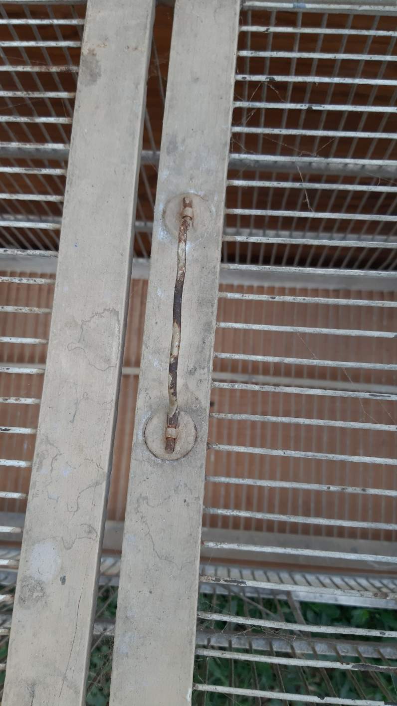 large wooden and iron birdcage 1930s