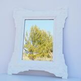 Miroir blanc en bois peint en blanc peinture craie