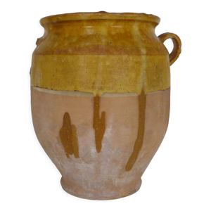 pot à confit jaune vernissé,