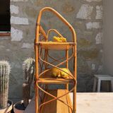 Vintage wall shelf in rattan