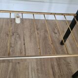 Pierre Guariche style bedside table, wood and metal, vintage, 60s