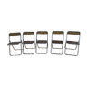 Lot 5 folding chairs in brown plexiglass 70s