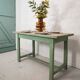 Table de ferme pieds patinés verts