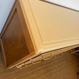 Vintage chest of drawers in wood and golden brass handles