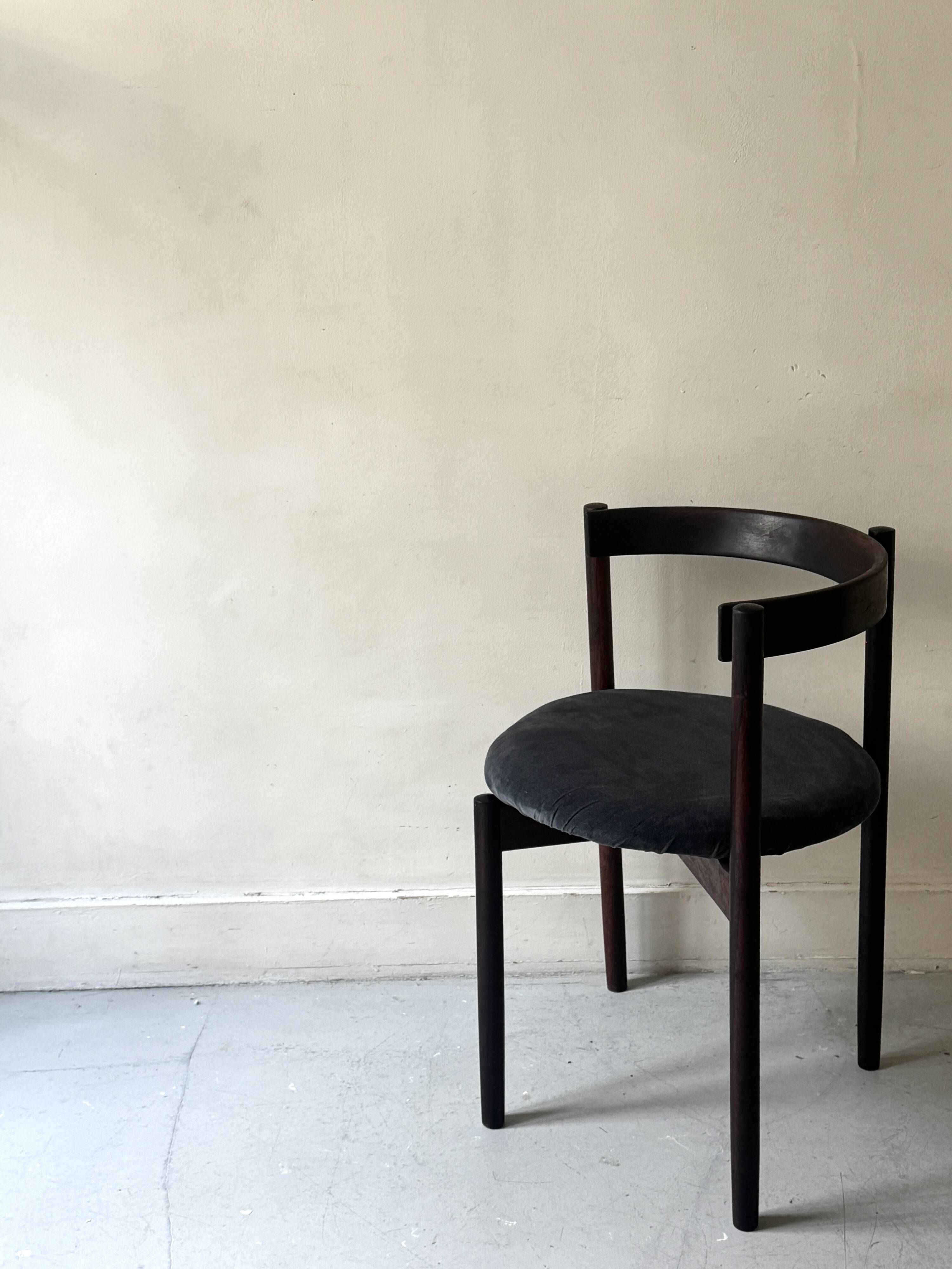 Round chair in rosewood by Hugo Frandsen for Børge M.S., Denmark 1970