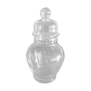 Old glass bottle of apothecary or confectioner
