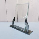 Art deco photo frame Silver metal Vintage