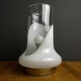 Vintage table lamp in white glass, Italy, 1970s
