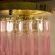Murano ribbed ceiling lamp, 1980s