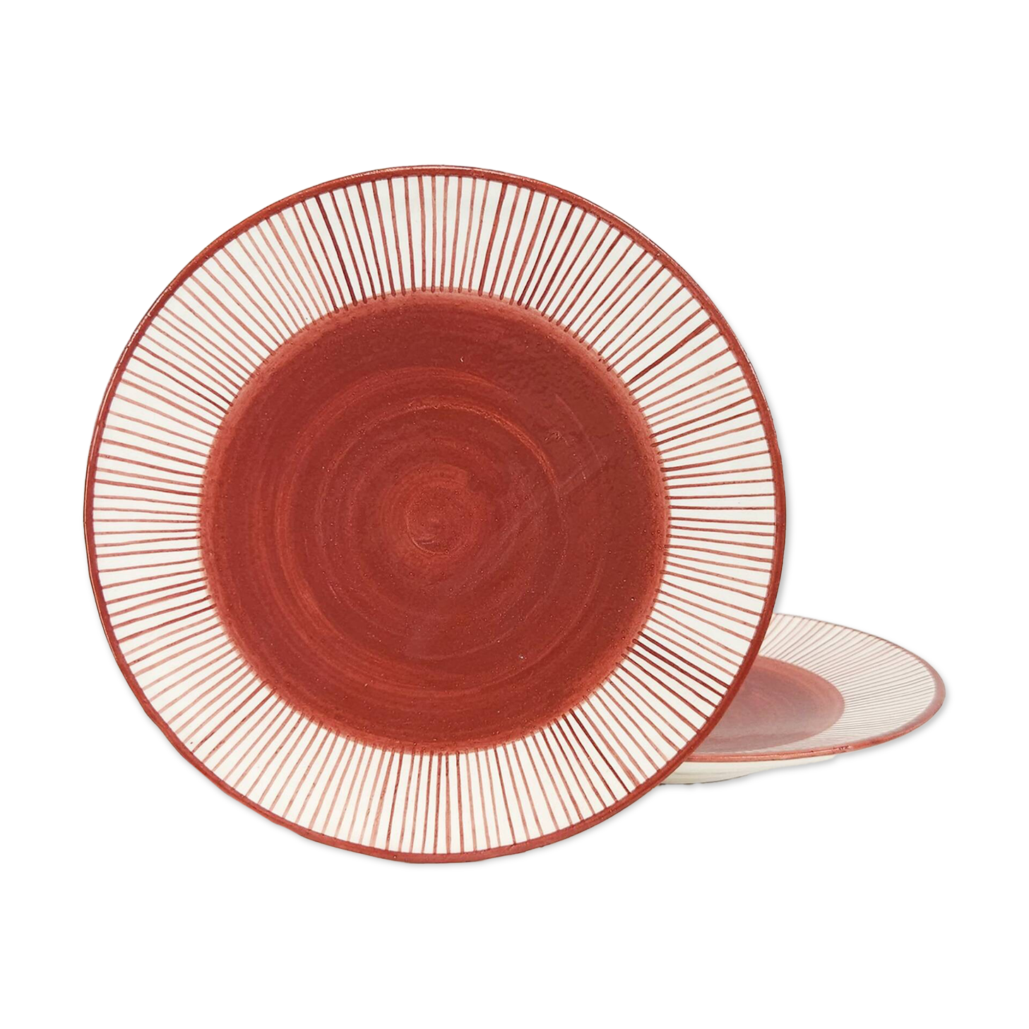 Large plate - PALM BORDURE terracotta