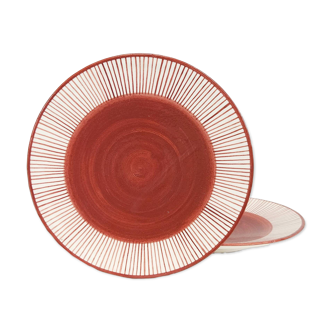Large plate - PALM BORDURE terracotta
