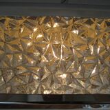 Vintage ceiling lamp with plastic sheets in chomed profiles 46x46 cm