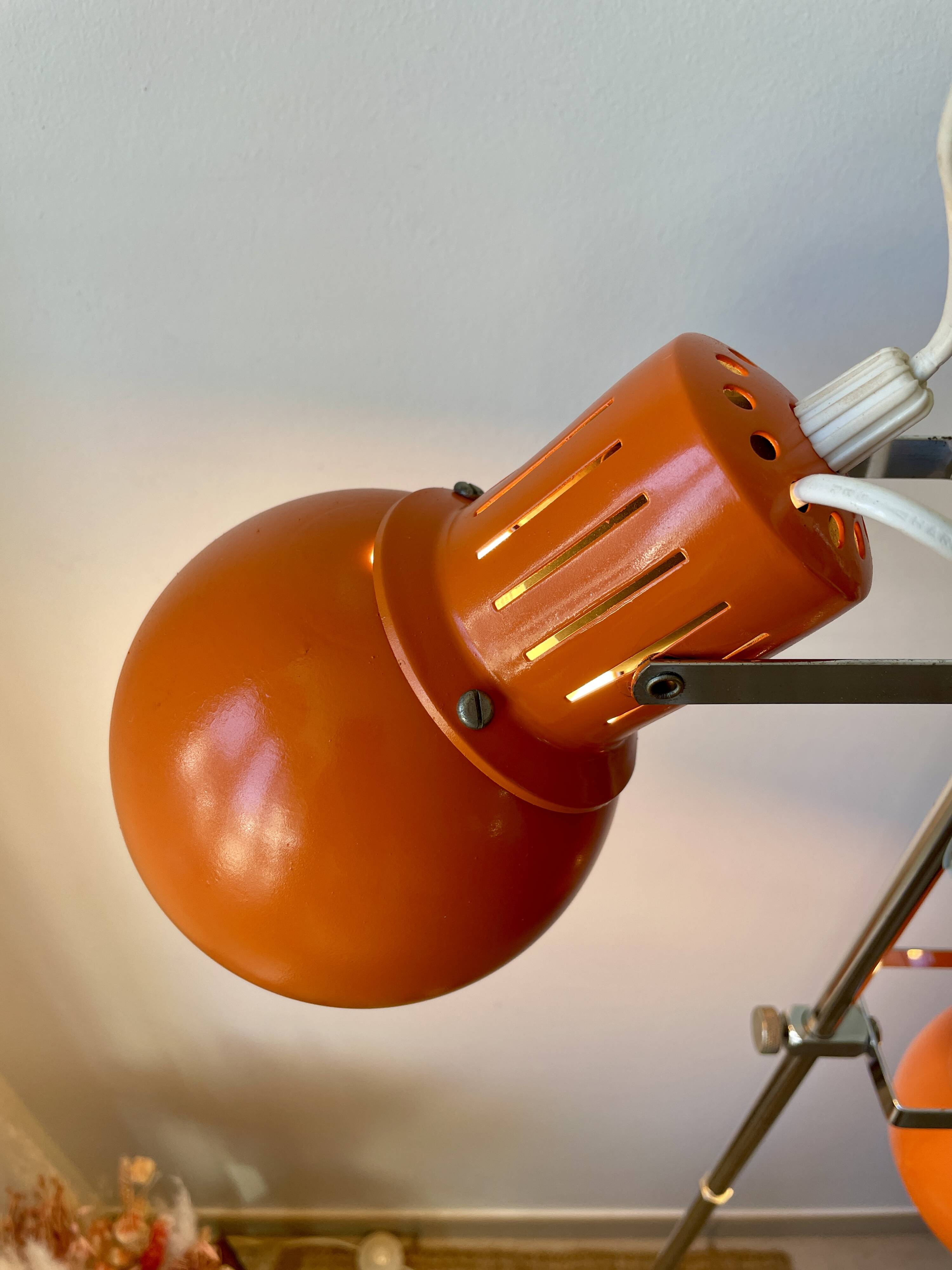 Lampadaire eyeball orange années 70