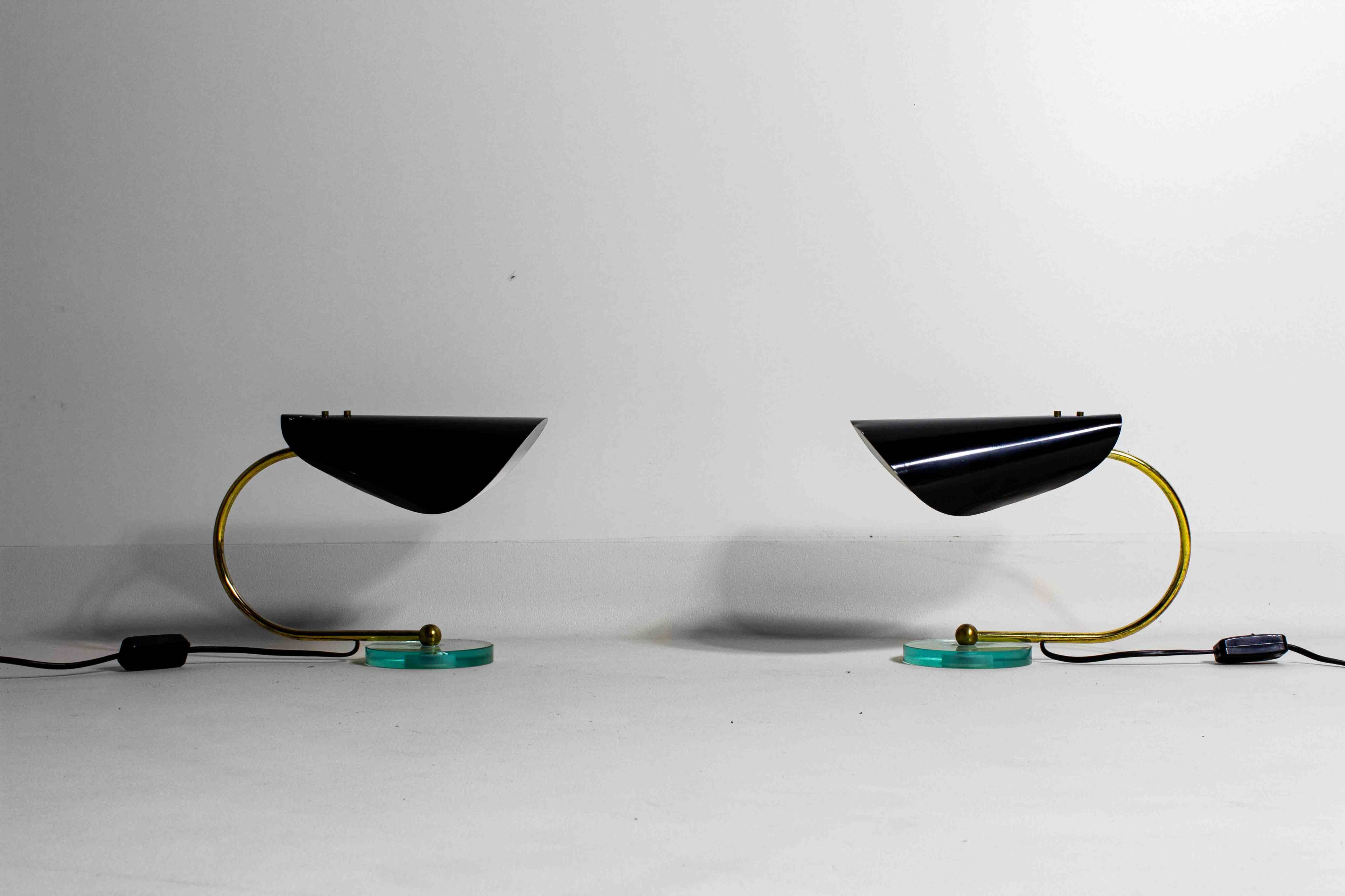 Stylish pair of Italian table lights, 1960s