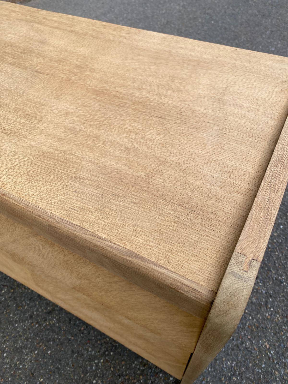 Commode scandinave 4 tiroirs rénovée en bois brut 1940