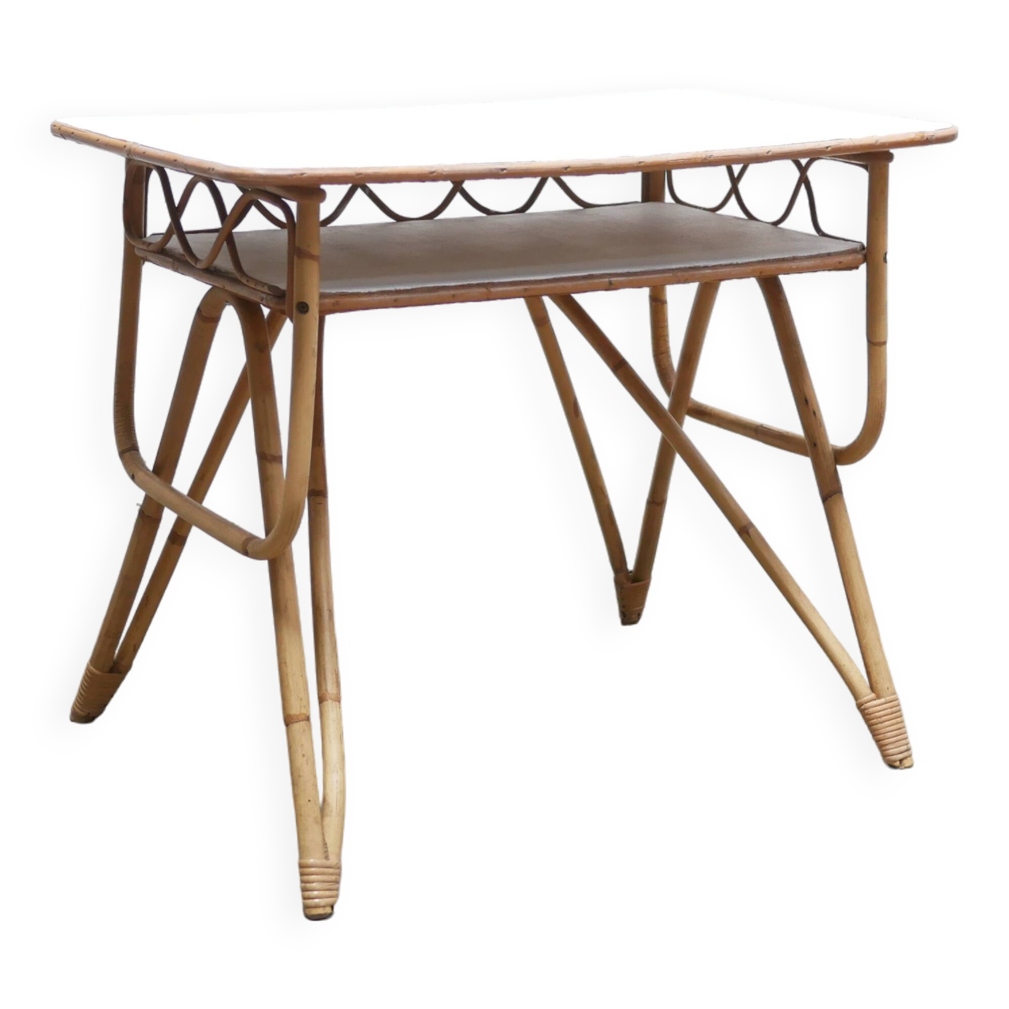Bureau vintage en rotin