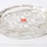 Cendrier rond vintage en verre transparent, Italie, années 1990