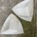 Set of 2 alabaster corner sconces