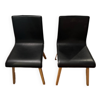 Chaises design cuir noir