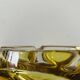 Cendrier vintage en verre moulé jaune et transparent