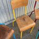 Set of 6 mismatched school chairs multicolor industrial vintage school community mullca dela
