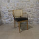 Black canning chair armrest velvet grey chic